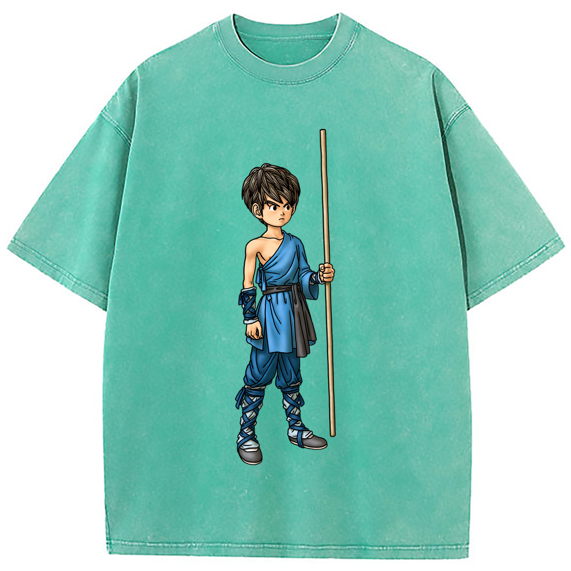 （画像用） ドラゴンクエスト Doragon Kuesuto Dragon Quest 綿100% ヴィンテージ風 半袖Tシャツ（フロントプリント）